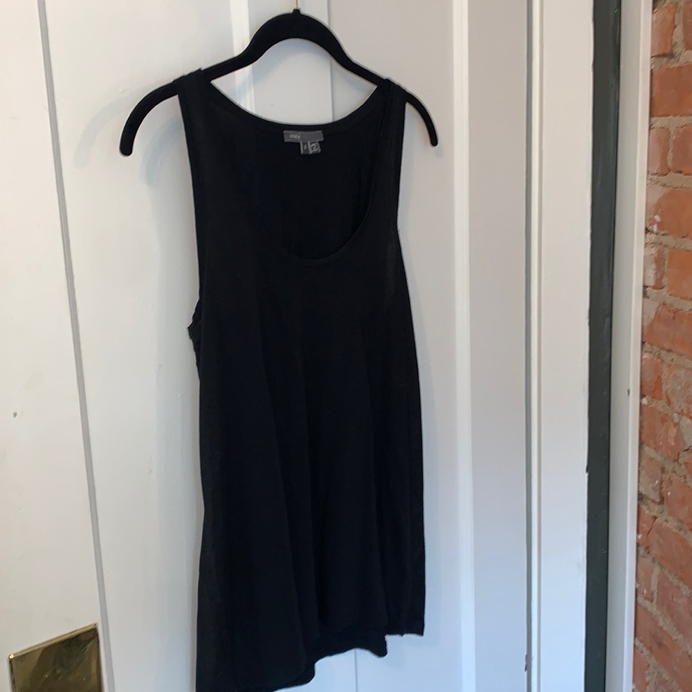 Vince - black tank with subtle shine